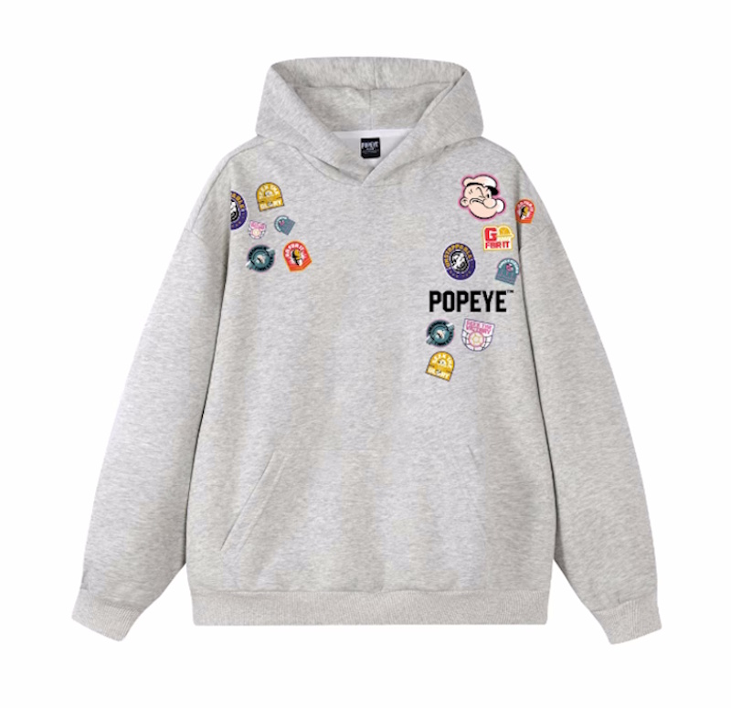 Emblem Popeye print hoodie sweat pullover ユニセックス 男女兼用