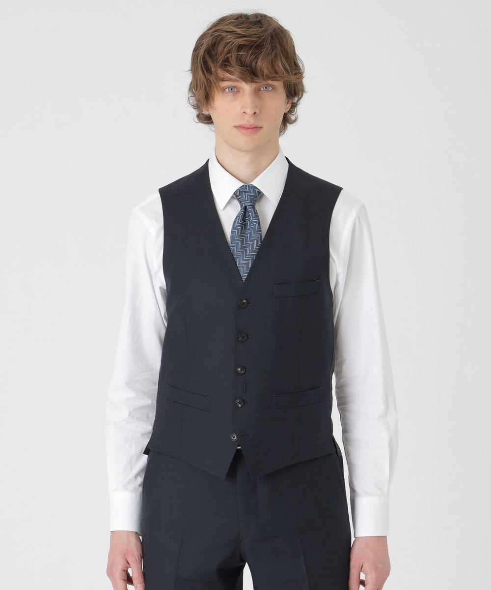 MIYUKI TOPネイビーシャドーグレンチェックスリーピーススーツ（スーツ