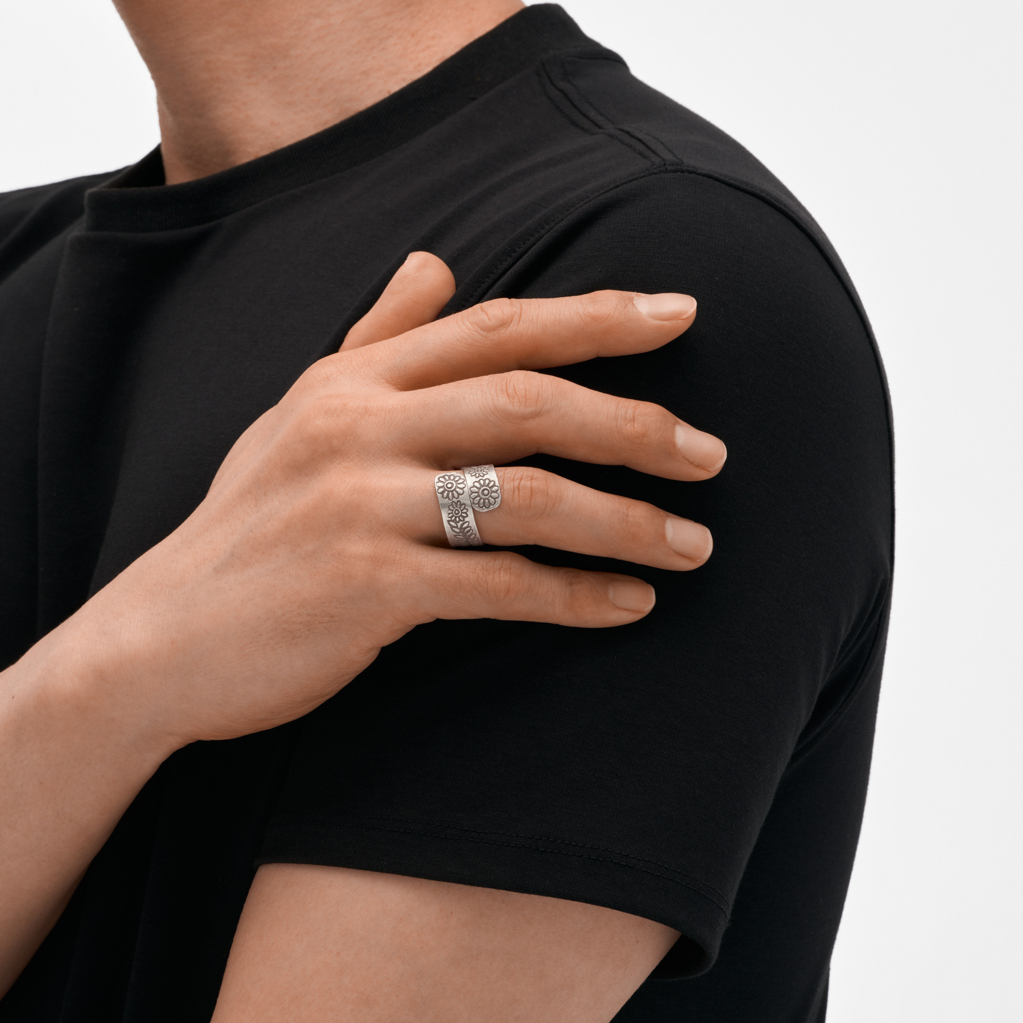 カレン族シルバー リング 15号～27号 フリーサイズ 指輪 幅広 極太