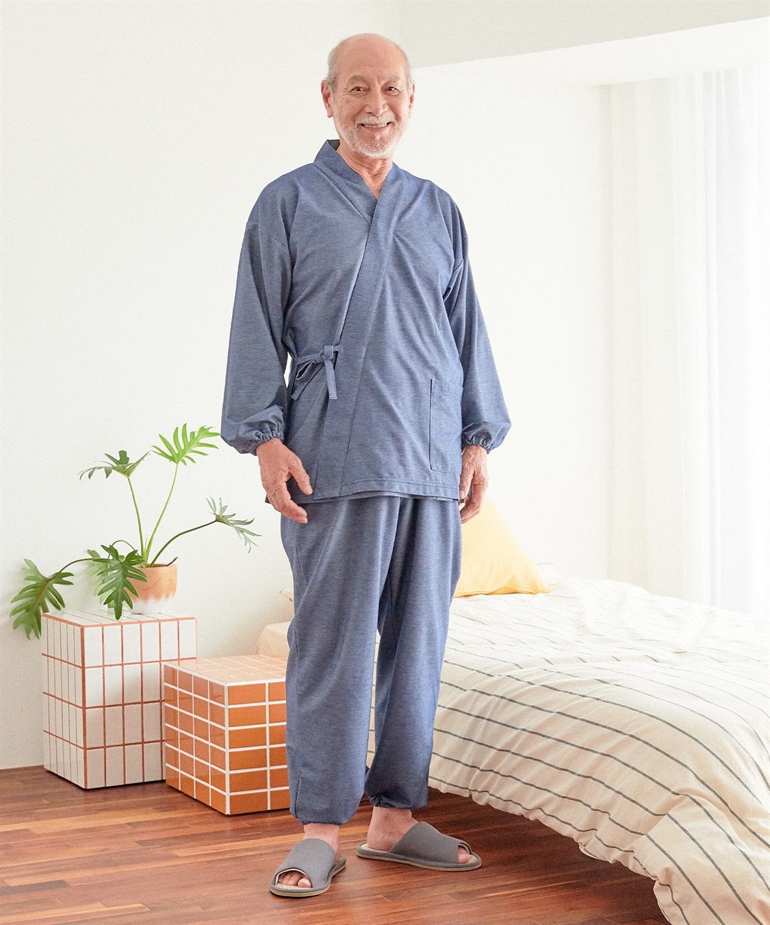 ココロcolor】 甚兵衛風介護パジャマ Life Style by cross marche