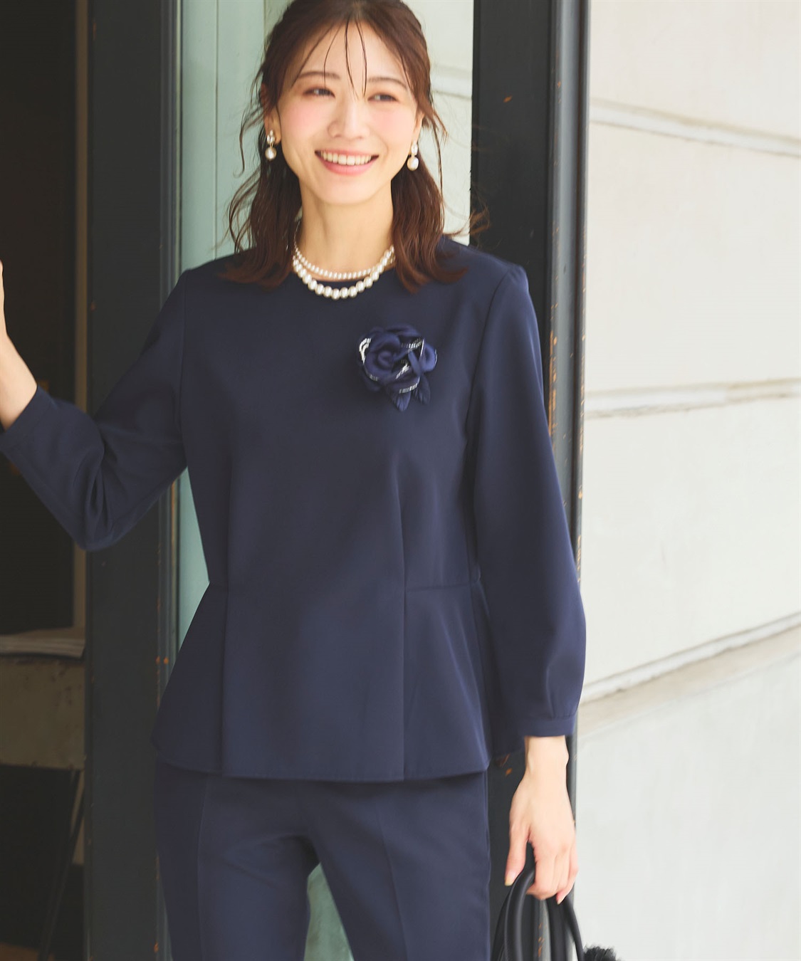 洗える・ストレッチ・シワになりにくい》正解 ペプラムブラウス【CF