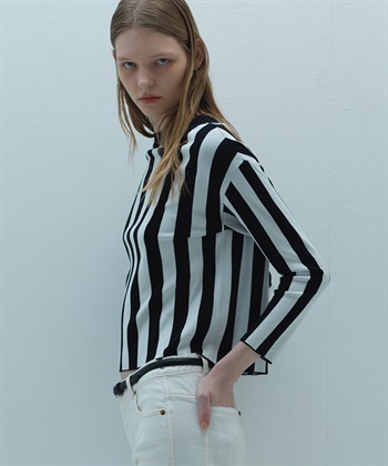 ストライプ柄ボートネックニット 49AV JUNKO SHIMADA｜クロスプラス