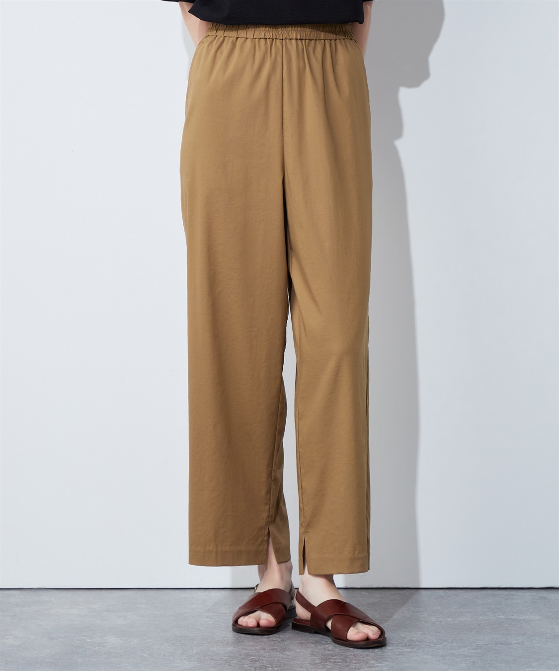 シャーリングワイドパンツ LE SOUK HOLIDAY｜クロスプラス公式通販サイト