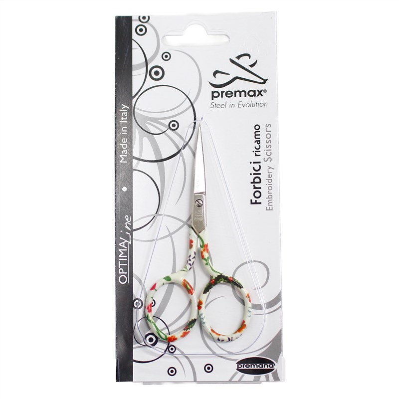 Premax (プレマックス)刺繍はさみレインボー（ホワイト）9cmイタリア製