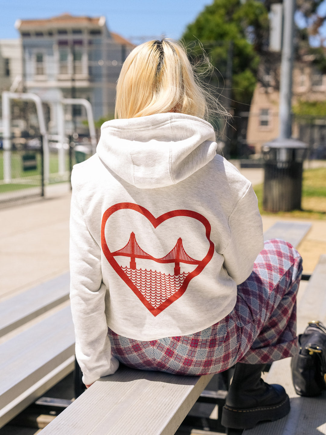 I Heart SF Zip-up Hoodie Heather Cream - Culk