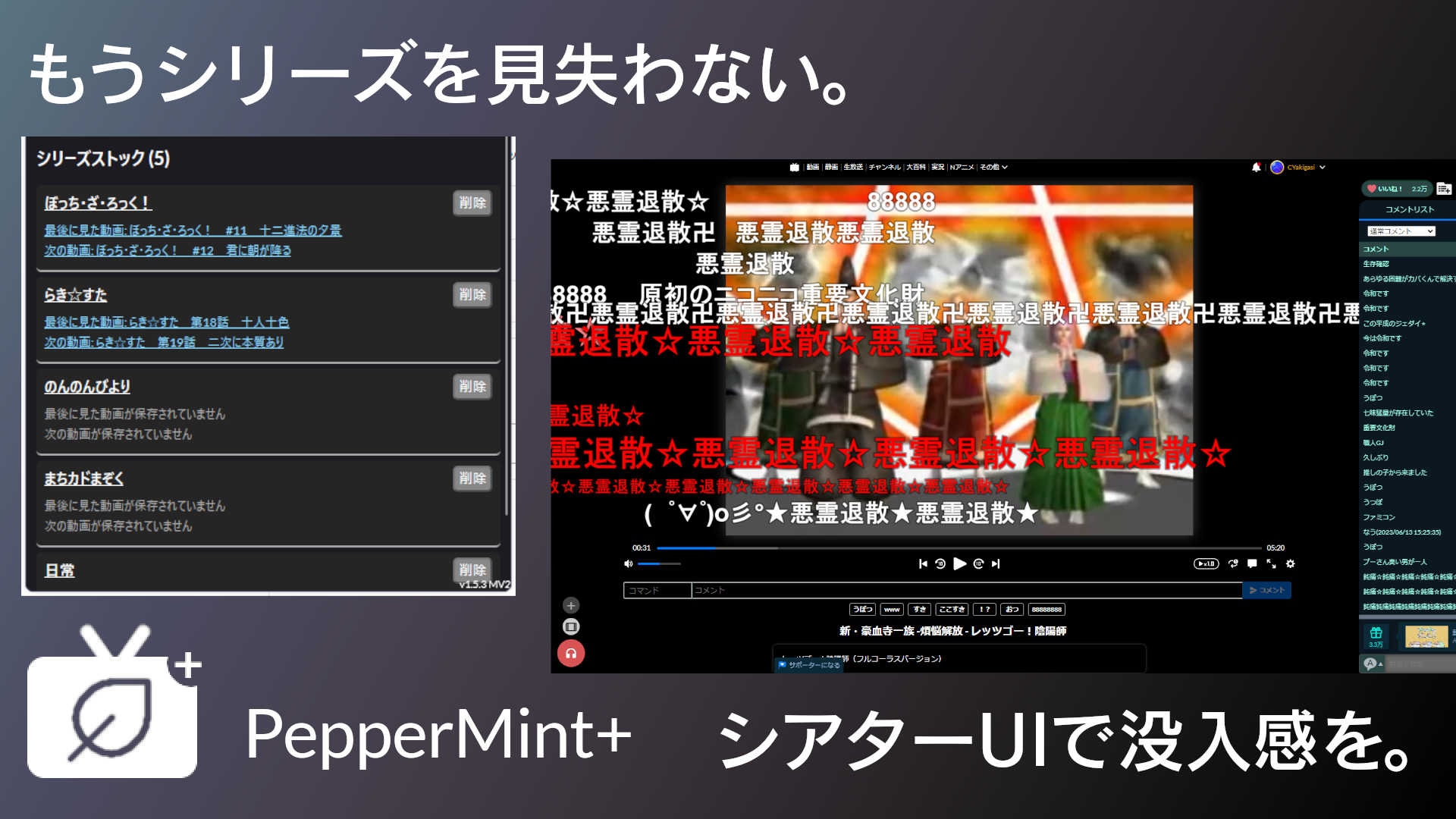 もうシリーズを見失わない。「Niconico-PepperMint+」を作ったので紹介