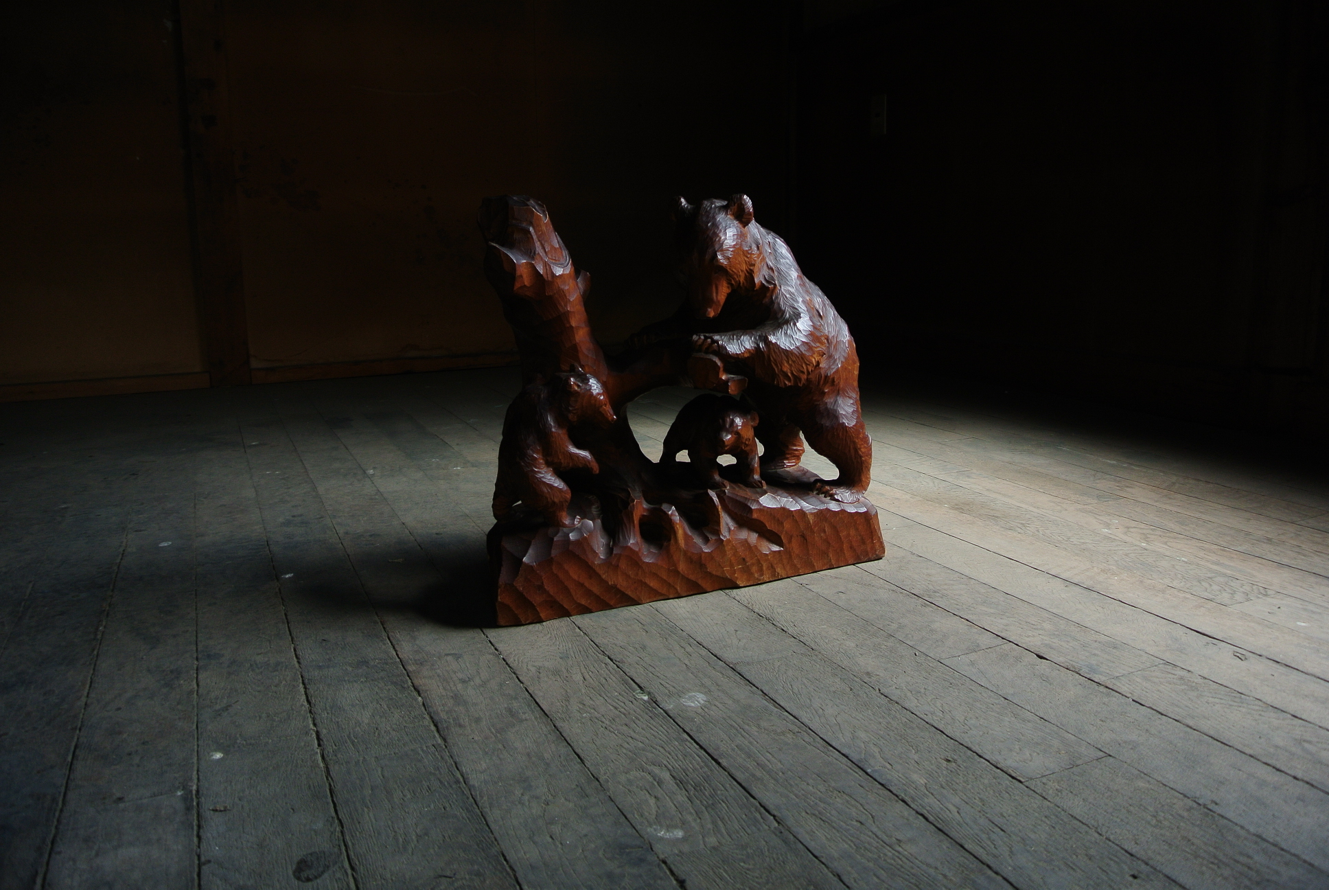 堀井清司「親子熊」木彫 - アンティーク雑貨・古道具の札幌