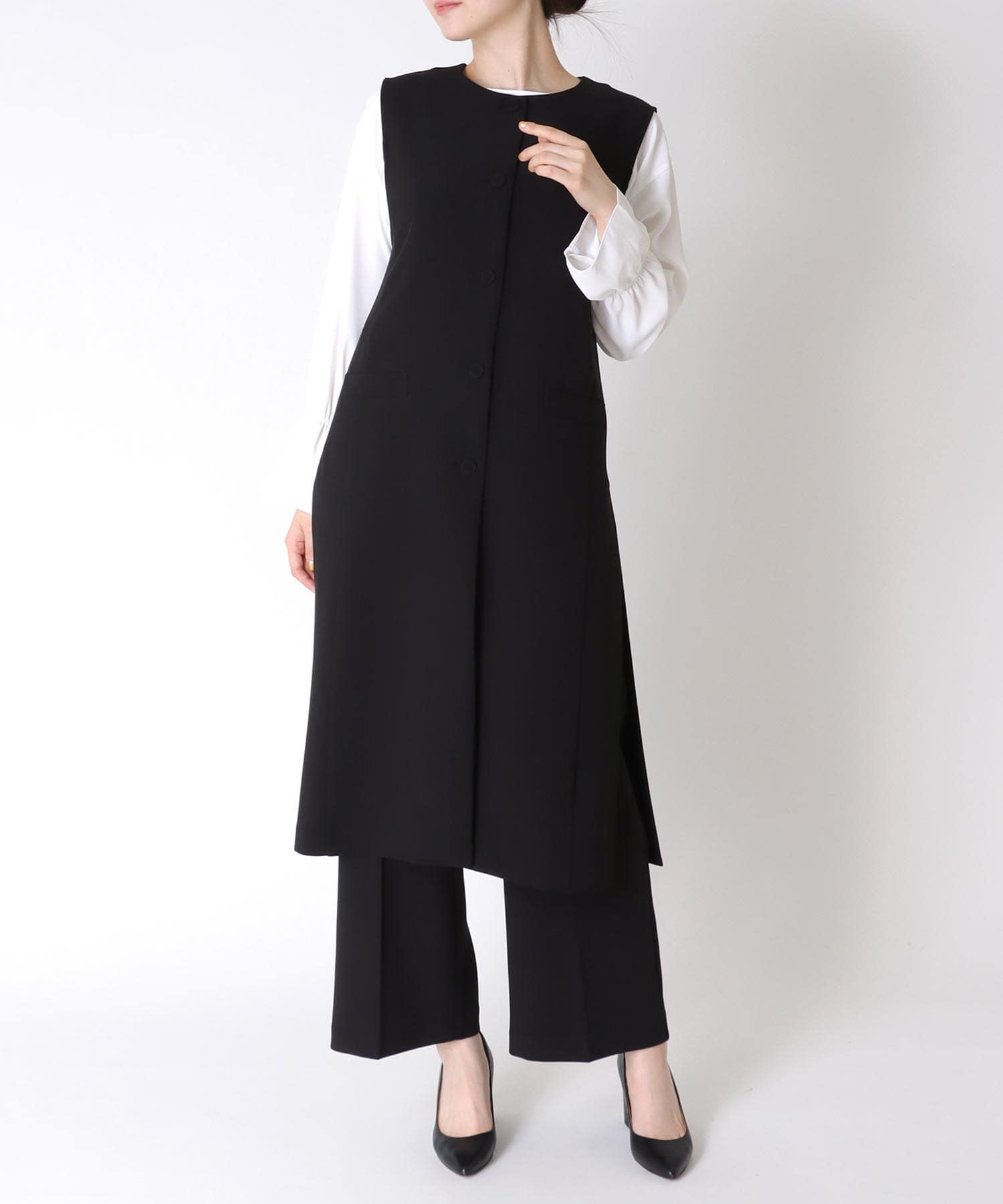 ノーカラーロングジレ | AND ON JIONE STORE（アンドオン）ジオン商事