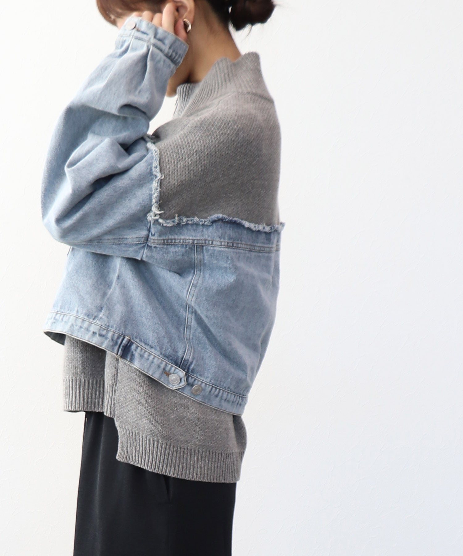 デニムドッキングニットブルゾン | AND ON JIONE STORE（アンドオン