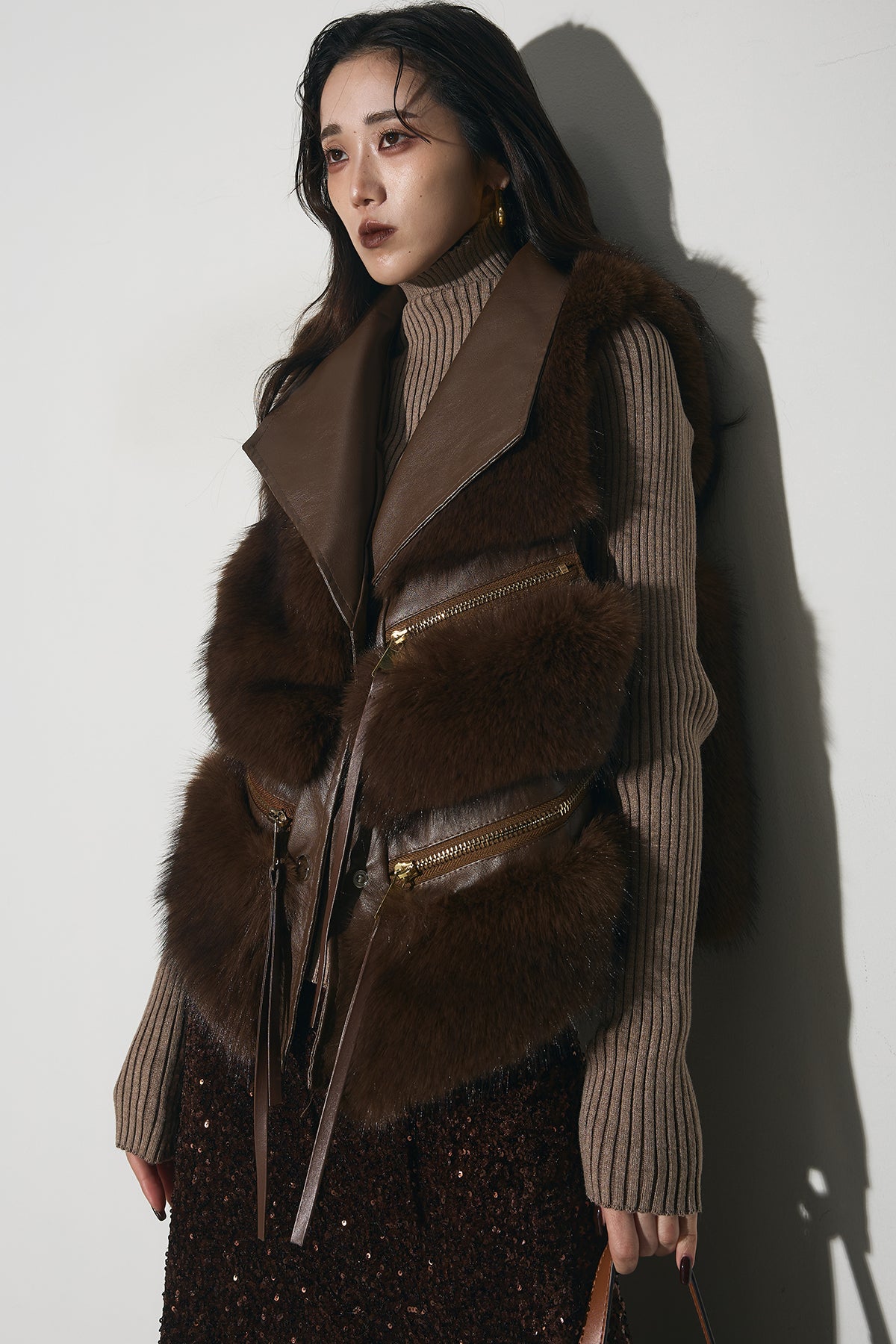 フェイクファーライダースベスト – ANDREA&Co.