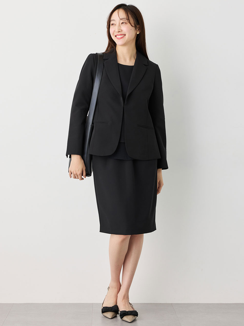 ストレッチジョーゼットテーラードジャケット【産前産後対応
