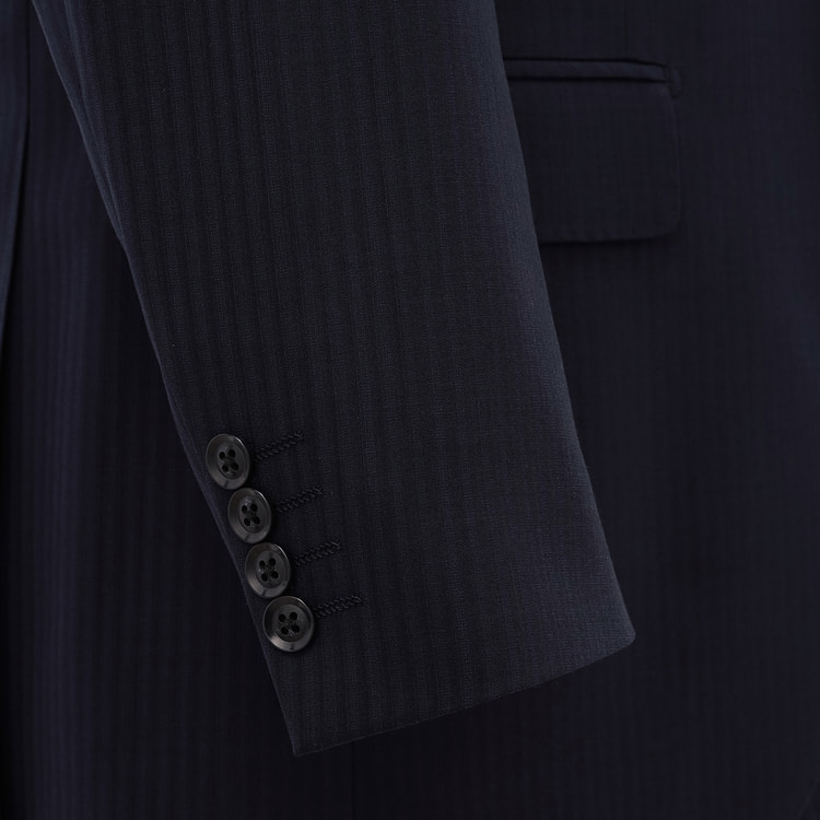 特価】【WEB限定価格】アスレチックウール スーツ 紺ストライプ