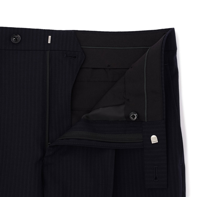 特価】【WEB限定価格】アスレチックウール スーツ 紺ストライプ