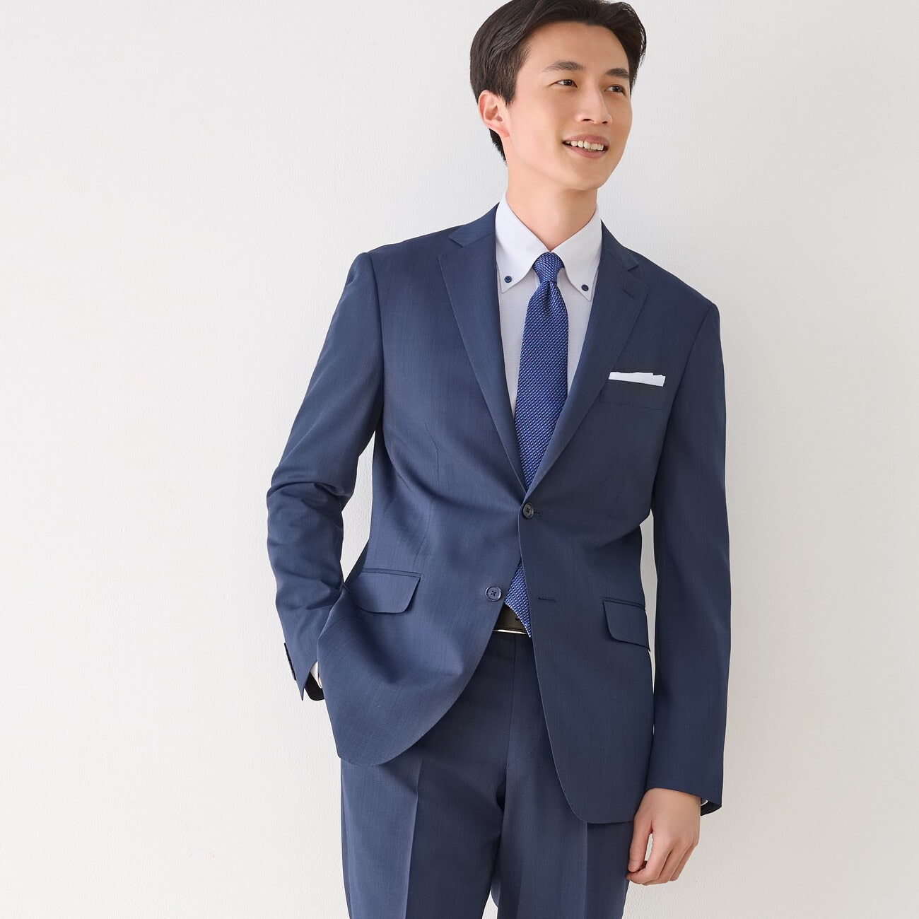 洗えるエアクールスーツ 2パンツ 紺織柄無地 LES MUES ブリティッシュ