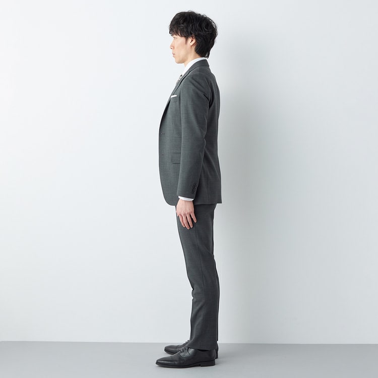 洗える ストレッチ スリーピーススーツ グレー LES MUES