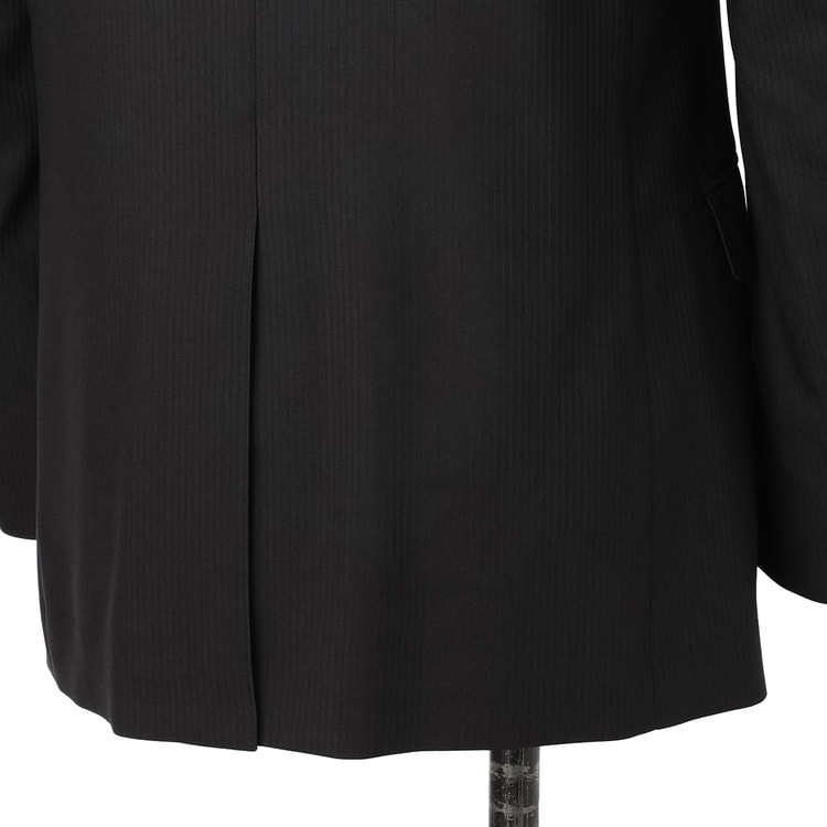 洗える ストレッチ 2パンツスーツ 黒織柄ストライプ LES MUES ブリティ