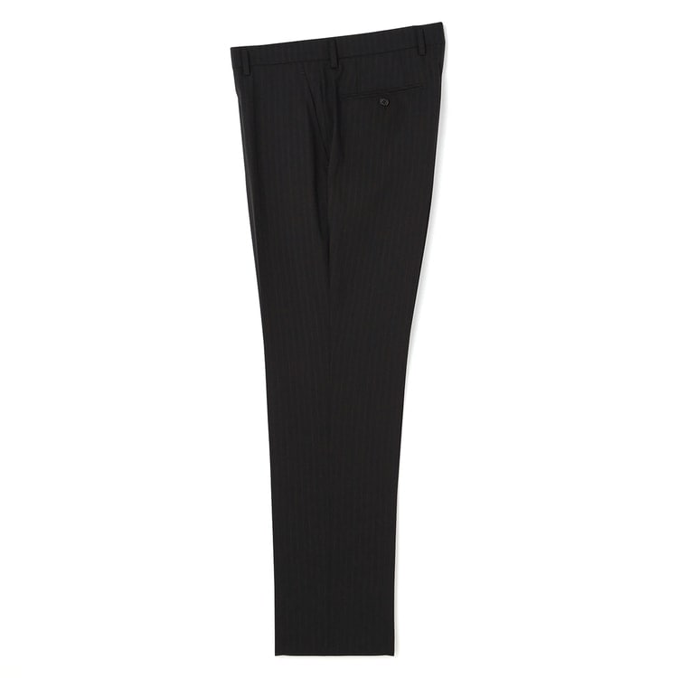 アウトレット】洗える ストレッチ 2パンツスーツ 黒ストライプ LES MUE