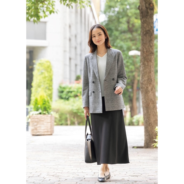 ≪Oggi12月号掲載≫ ジャコットダブルジャケット 白黒グレンチェック