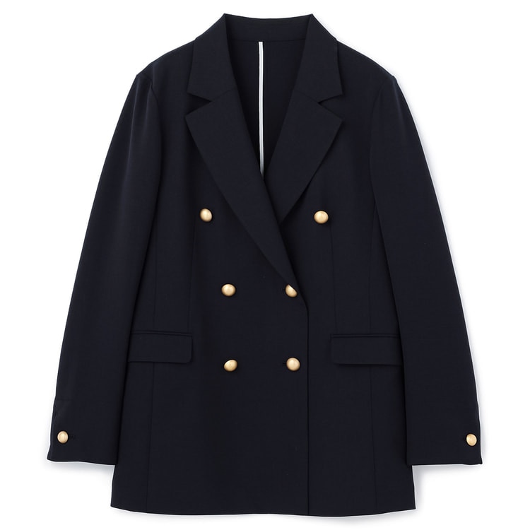 アウトレット】2wayストレッチ トロピカルダブルジャケット 紺