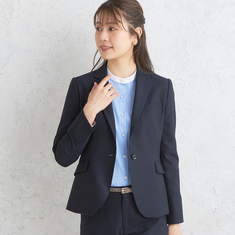 アウトレット】洗えるキレイスーツ 360°キレイテーラードジャケット 紺