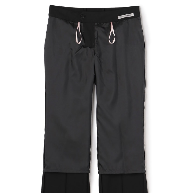 ビジネスから就活まで】洗える ストレッチ 黒無地ストレートパンツ