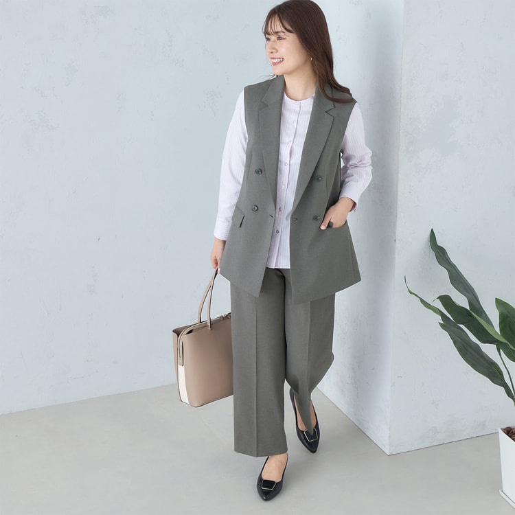 特価】【WEB限定価格】Oggiコラボ 2Wayストレッチツイル ワイドパンツ