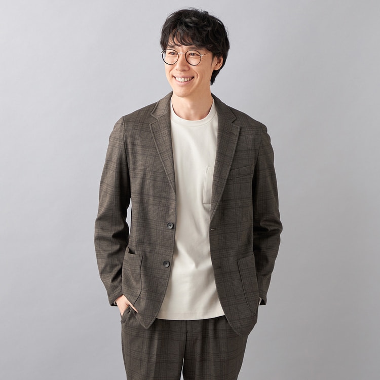 アウトレット】【パジャマスーツ】プリントジャージージャケット 茶