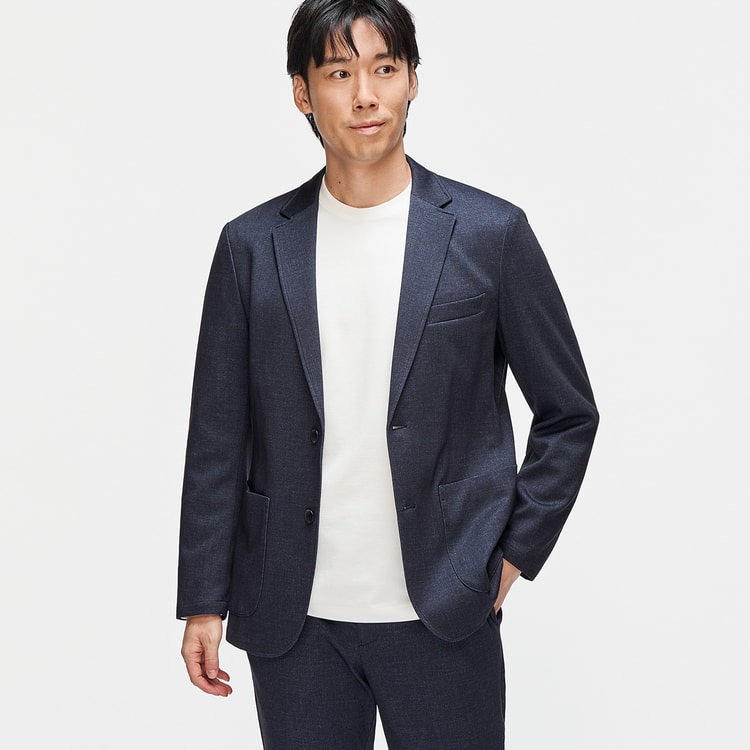 パジャマスーツ】プリントジャージージャケット 紺 セットアップ着用可