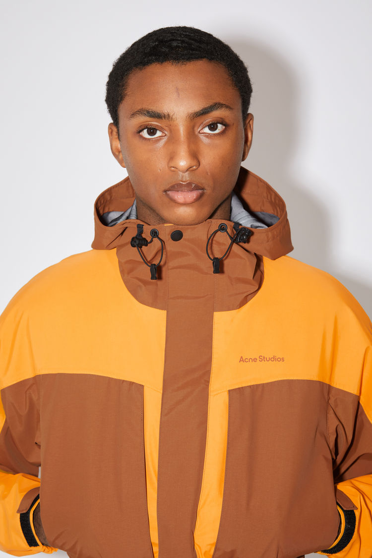 Acne Studios Color Block Jacket Cognac Brown/saffron Orange