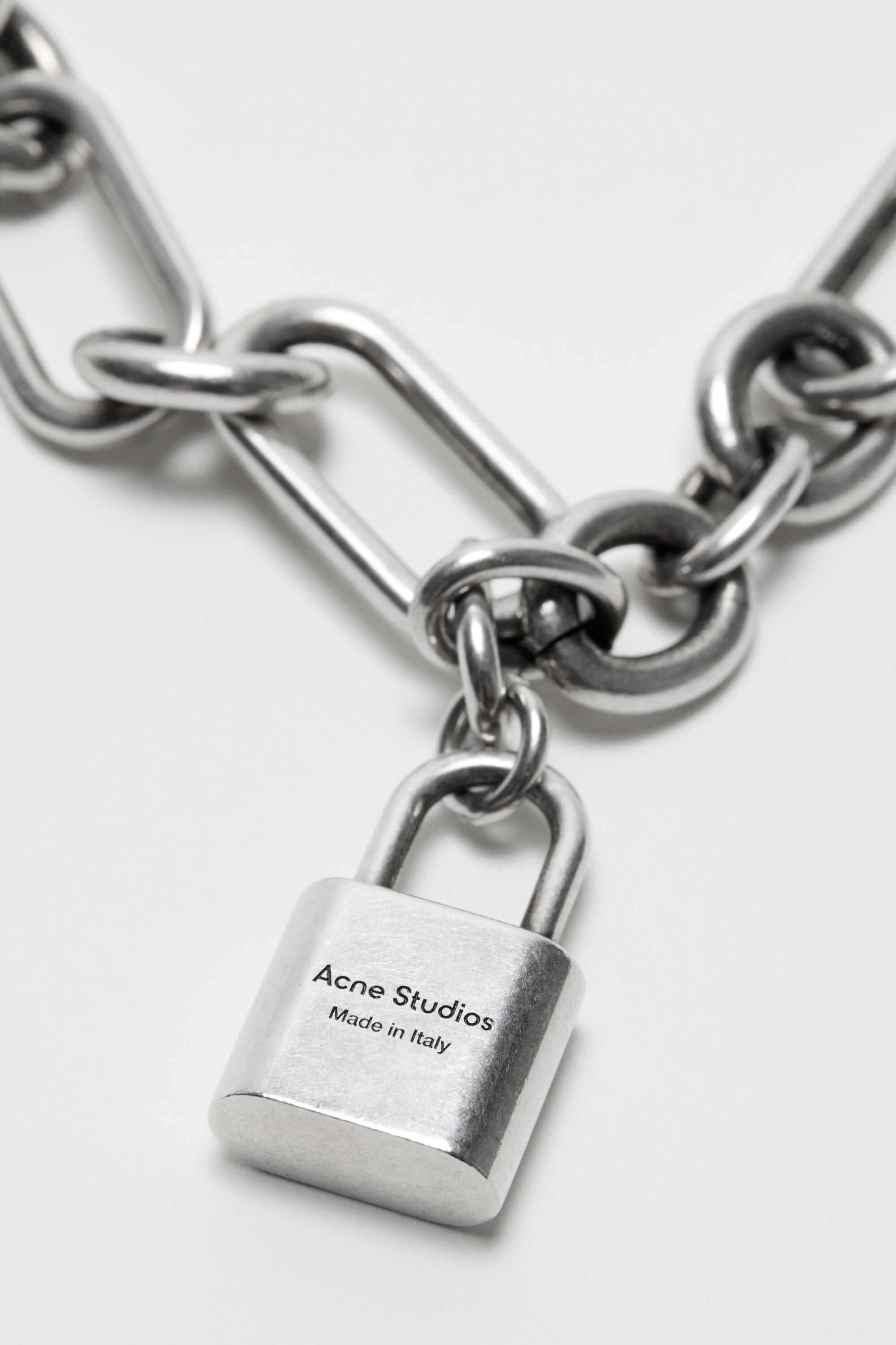 Acne Studios - 南京錠チェーンネックレス - ヴィンテージシルバー