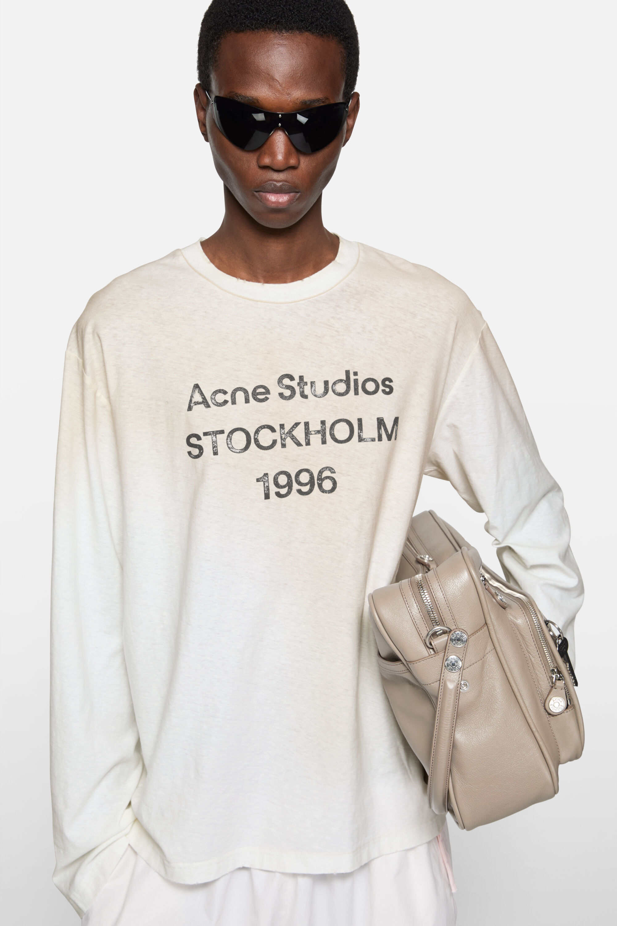 Acne Studios - ロゴTシャツ - リラックスフィット - ダスティホワイト