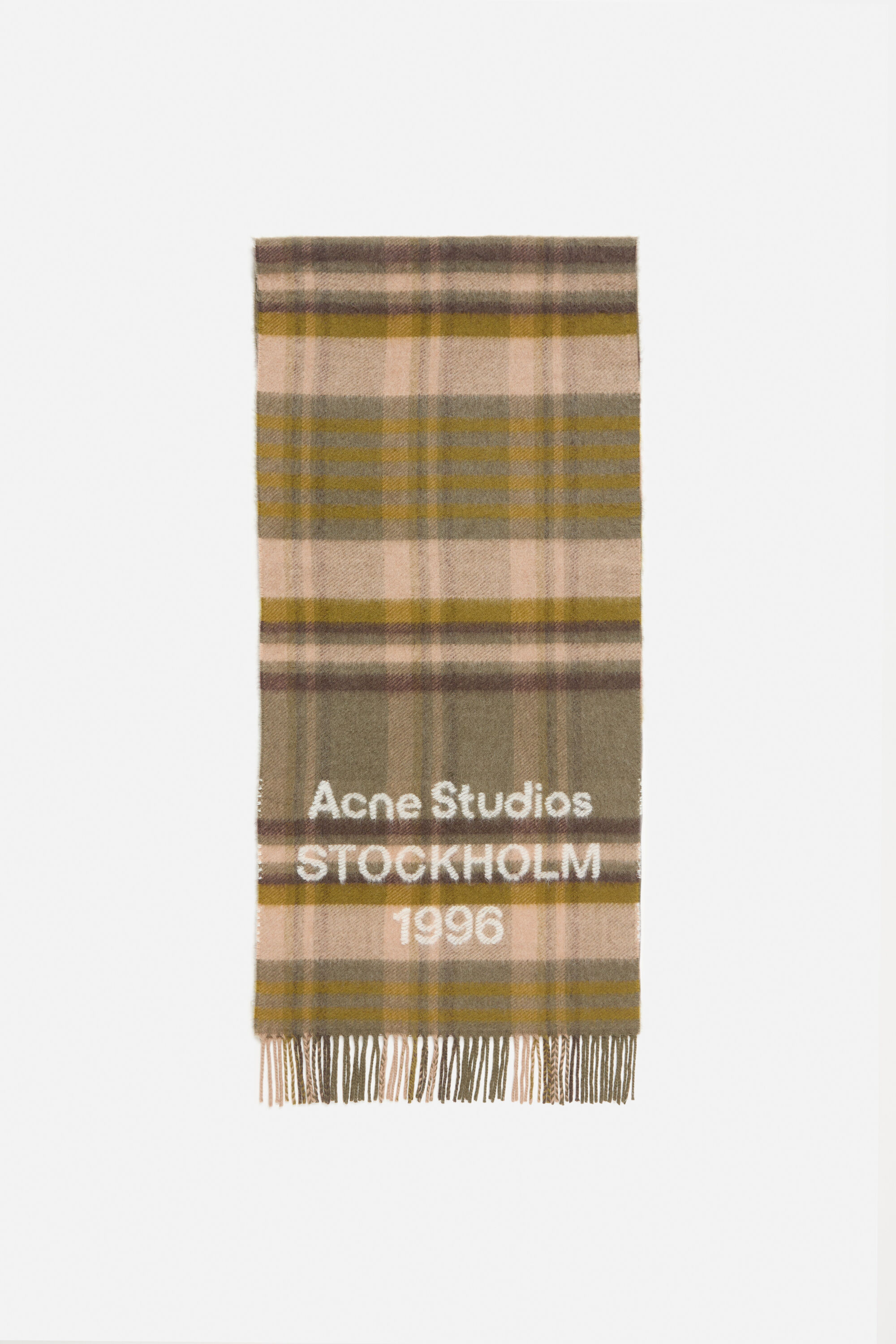 Acne Studios - チェックロゴスカーフ - ワイド - ピンク/フューシャ