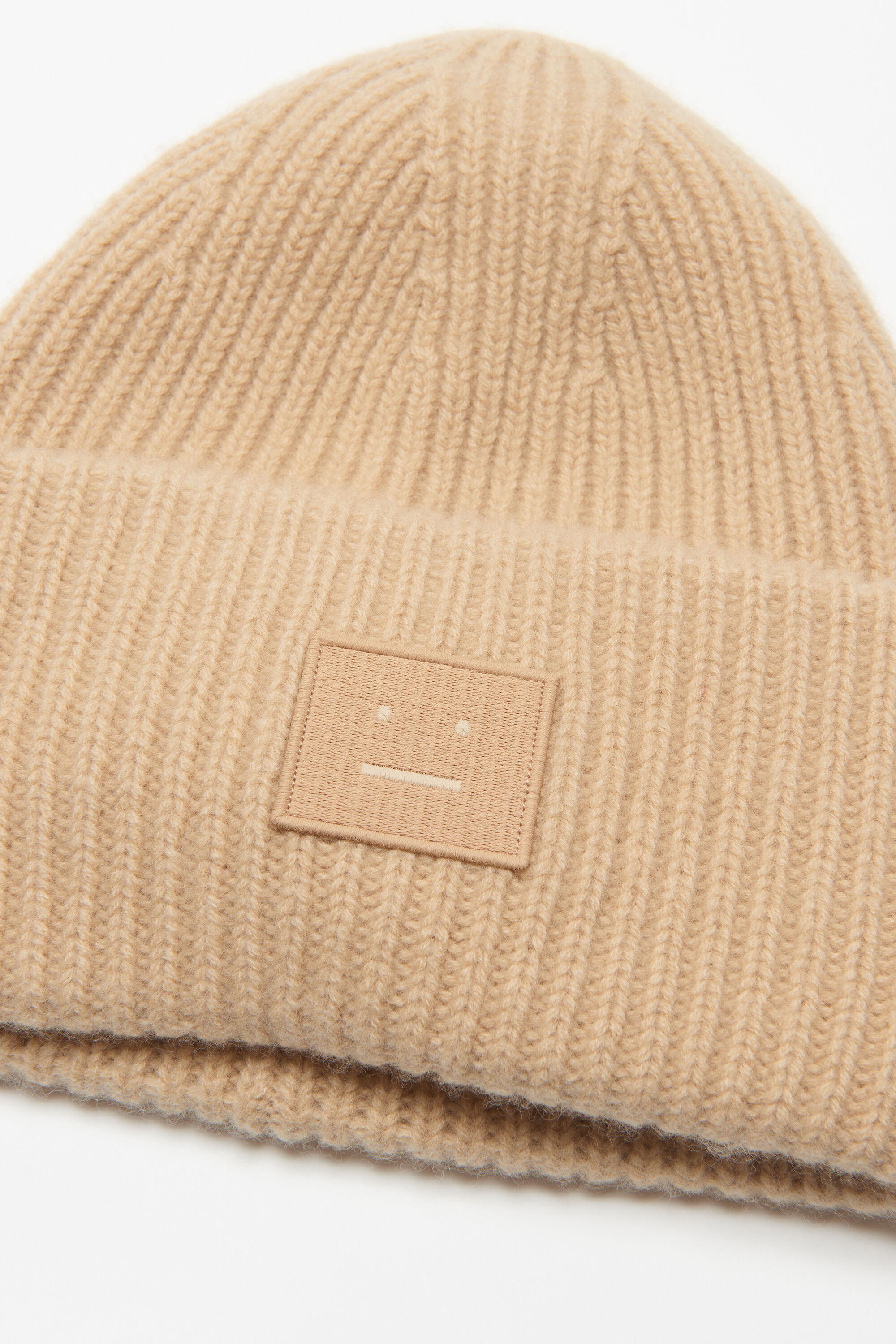 Acne Studios - Large face logo beanie - Biscuit beige