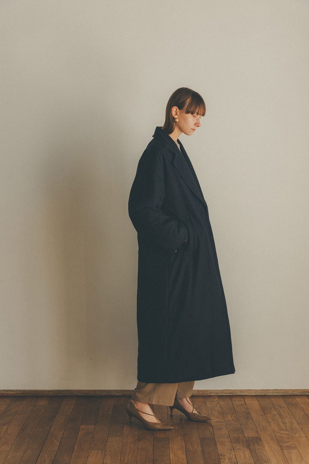 CLANE - ウールダウンロングコート - WOOL DOWN LONG COAT NAVY