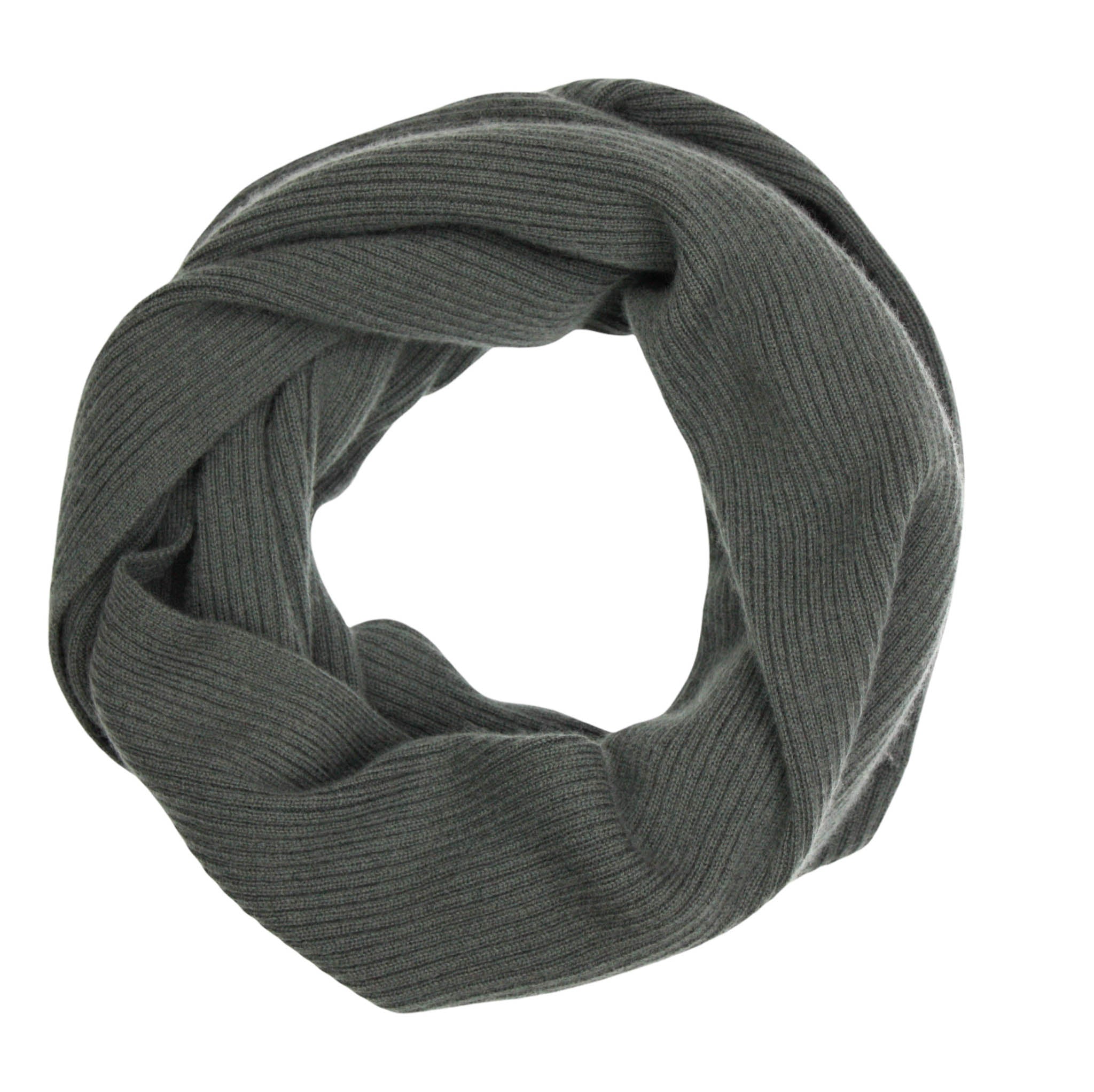Adorawool Snood - Ribbed Design in Cashmere Merino - Olive