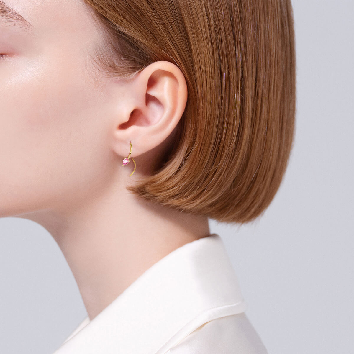 フォリアージュペタル（ピンクトルマリン） ピアス | AHKAH / アーカー