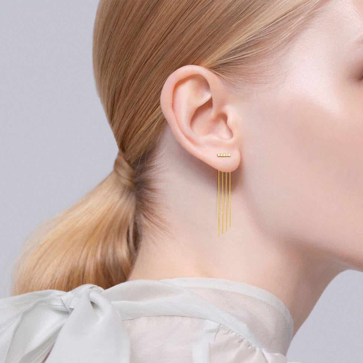 シャンデリアチェーン ピアス | AHKAH / アーカー | 【公式