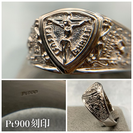 プラチナ900 シグネット エンブレム リング / Pt900 Signet emblem