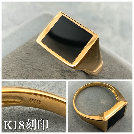 K18 18金 オニキス リング / K18 Onyx ring 品番kr-0121826949 商品