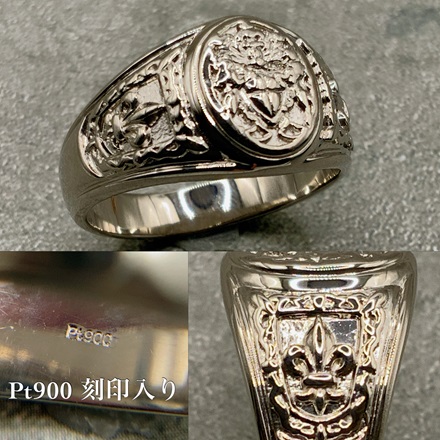 プラチナ900 シグネットリング / Pt900 signet ring 品番pr-csj34936