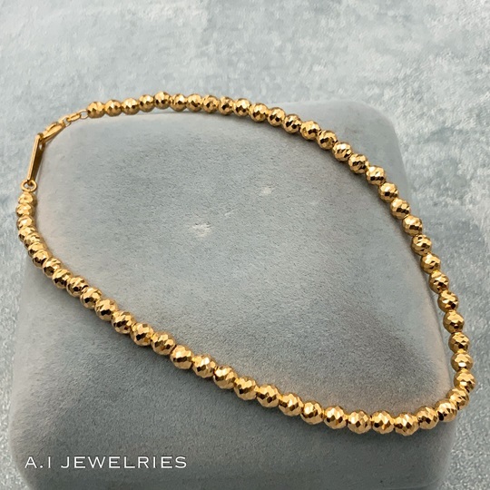 18金 シャンデリア ブレスレット 19cm 3mm 玉 / K18 Chandelier