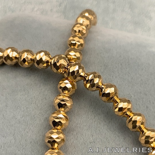 18金 4mm玉 シャンデリア ブレスレット 19cm / K18 Chandelier