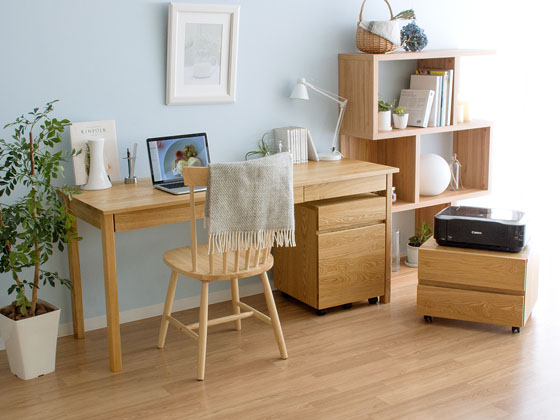 タモ無垢材 (LIBREシリーズ)プリンターワゴン | 家具・インテリア通販