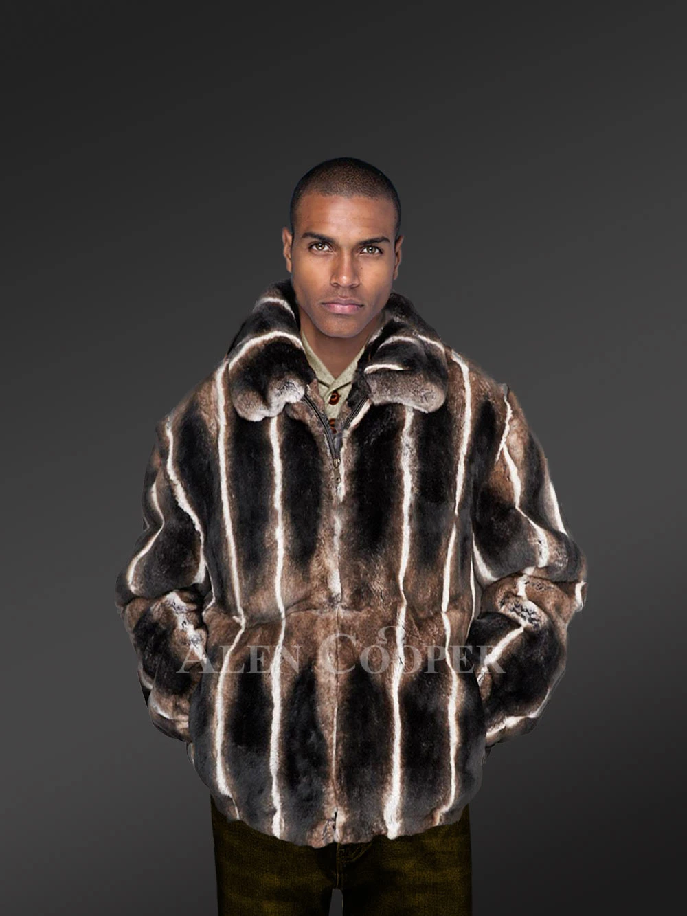 Rabbit Fur Bomber for Men