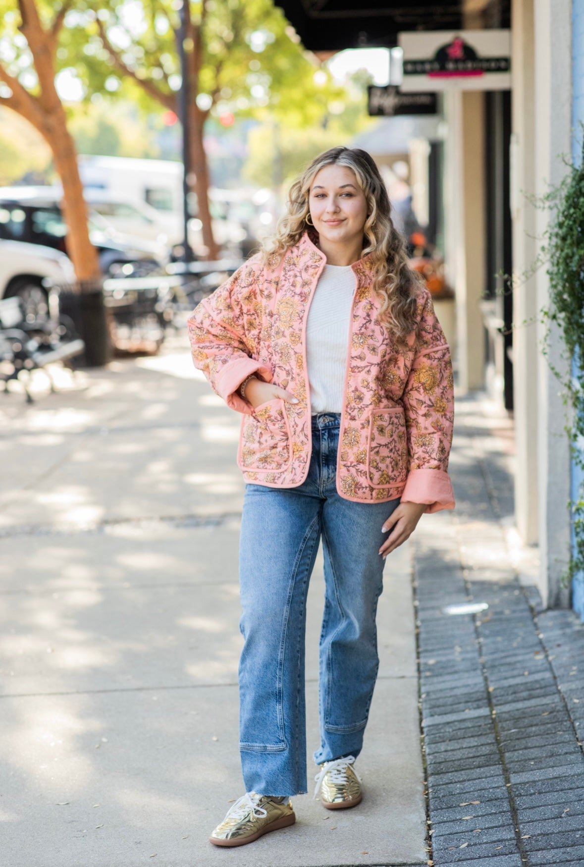 CHLOE JACKET IN PEACH COMBO – Ally B Boutique