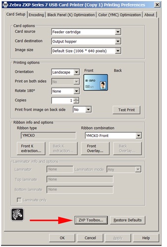 Guide to updating the firmware on a Zebra ZXP Series 7 ID card