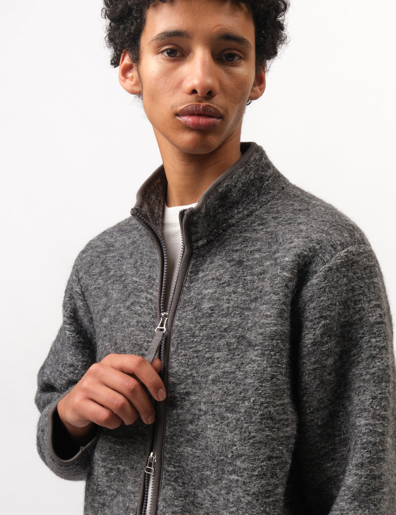 Universal Works Climbing Jacket (Teddy Fleece) - Grey | Article.