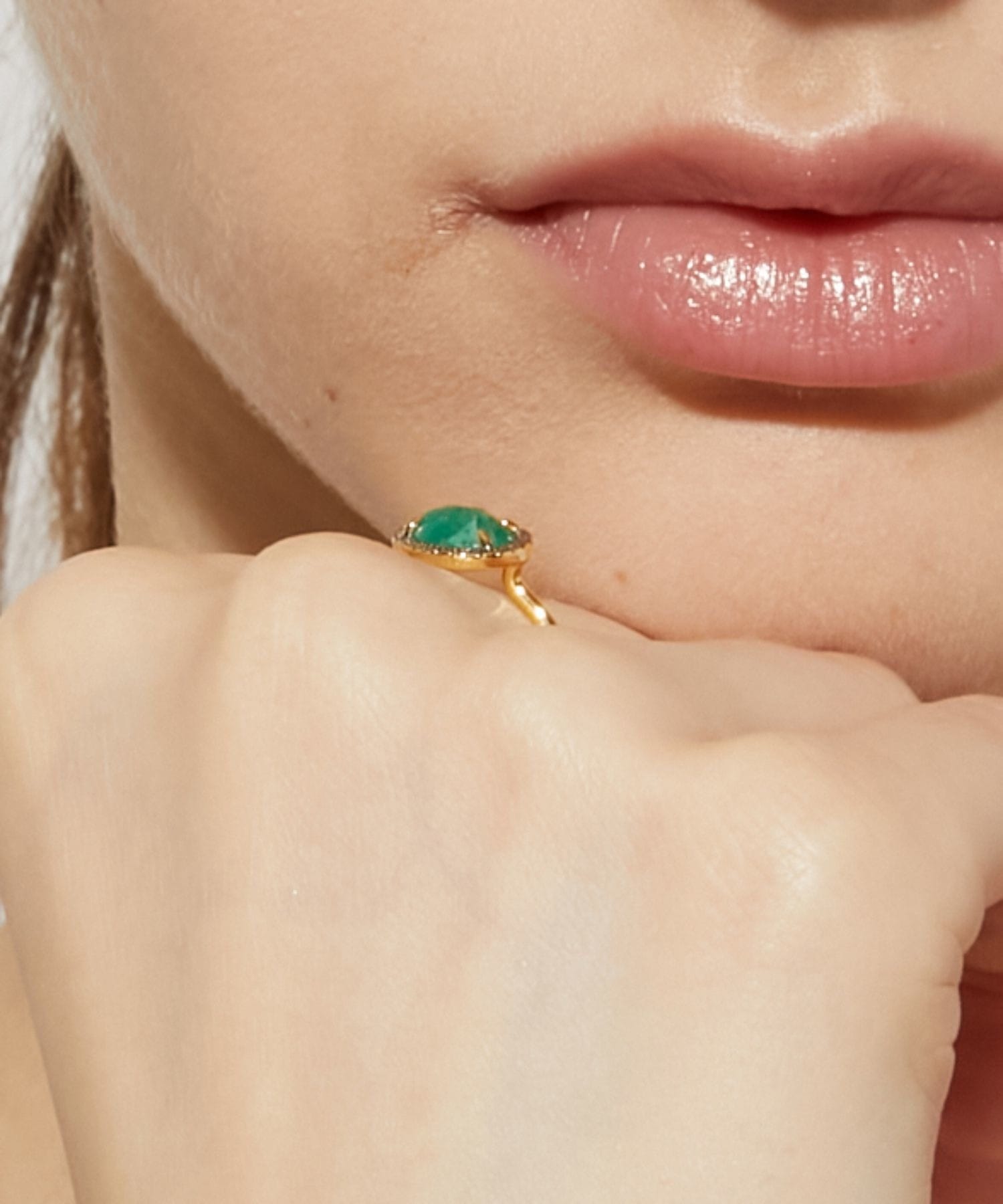 elafonisi] emerald with pave diamonds ring｜ARTIDA OUD（アル