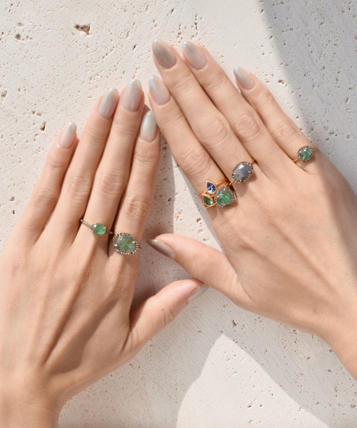 elafonisi] extra small emerald pave diamonds eternity ring｜ARTIDA