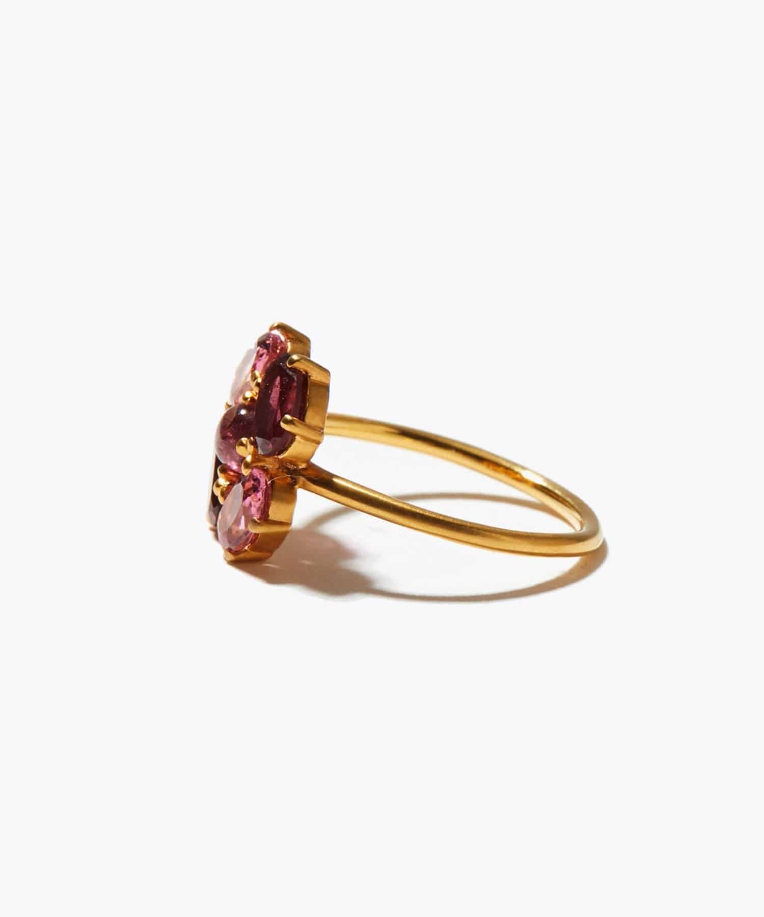 eden] pink tourmaline rhodolite garnet poppy ring｜ARTIDA OUD